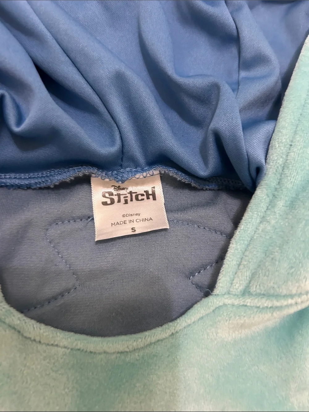Disney Blue and Teal Stitch Plush Hooded Kids Costume Dress
